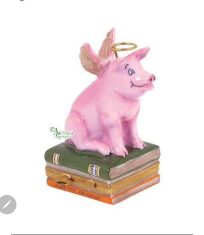 Angelic Pig Limoges Box