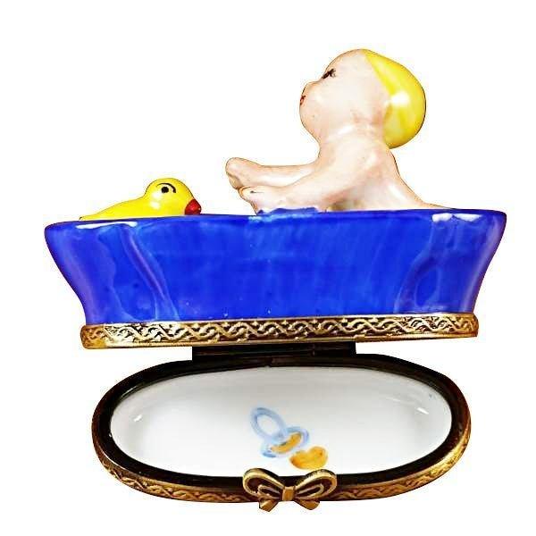 Baby in Tub with Duck limoges box