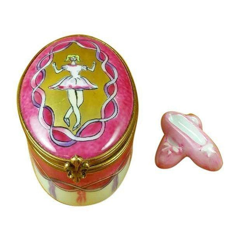 Ballerina on Oval with Removable Toe Shoes limoges box