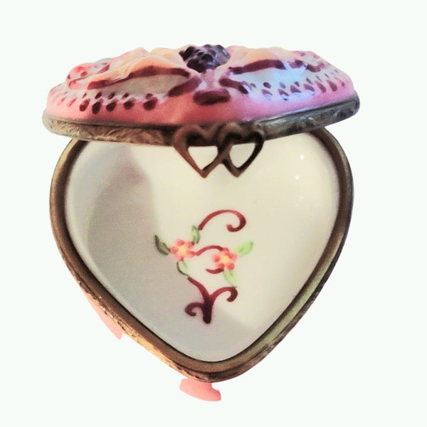 Breast Cancer Pin Heart Limoges Box