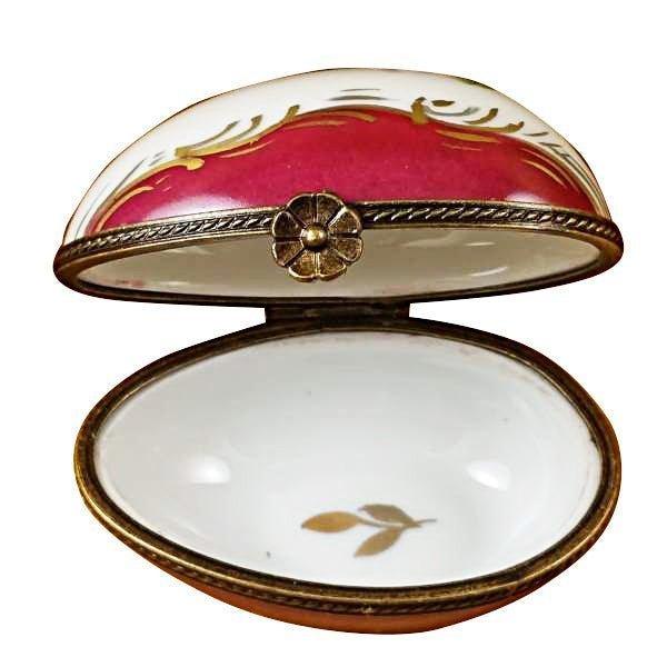 Burgundy Egg with Flowers limoges box