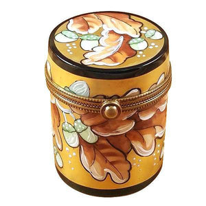 Canister Acorn Leaves Autumn Traditional Gift