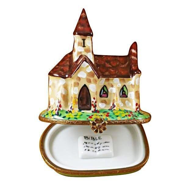 Church with Removable Bible limoges box