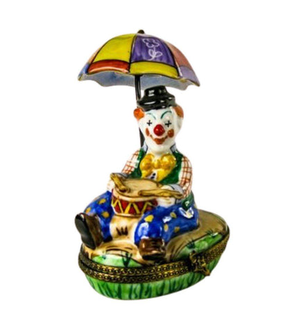 Clown w Umbrella - EXTREMELY - Limoges Box