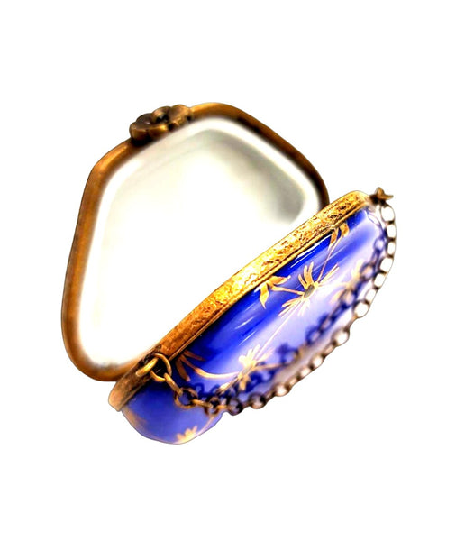 Cobalt Blue Purse w Gold One of a Kind Hand Painted