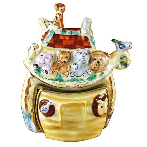 Double Hinged Noah's Ark Porcelain Limoges Trinket Box
