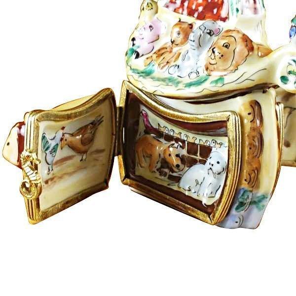 Double Hinged Noah's Ark Porcelain Limoges Trinket Box
