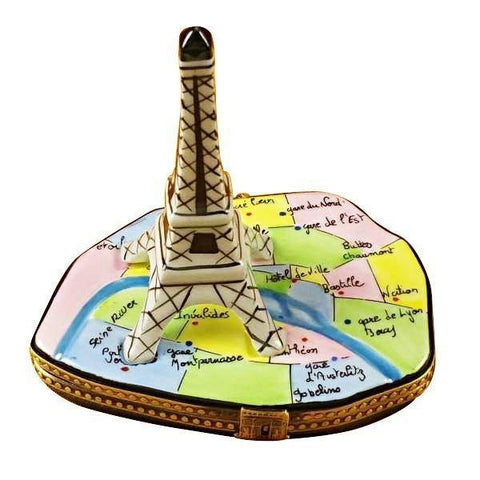 Eiffel Tower on Map limoges box