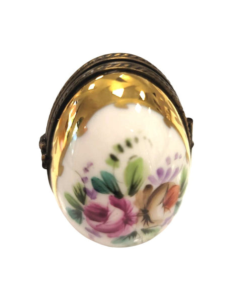 Flowered Egg Oval Picture Frame inside Oval Rare