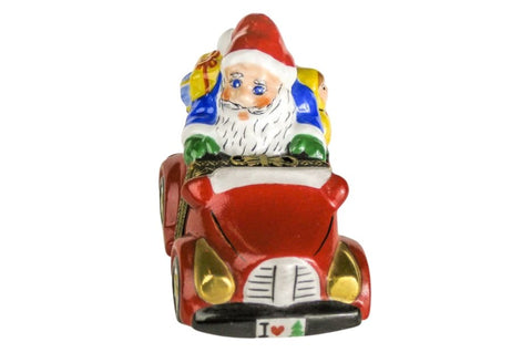 Jolly Santa in Car Radko - Limoges Box