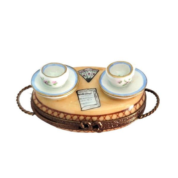 Luncheon Tea for Two w Cups Limoges Box