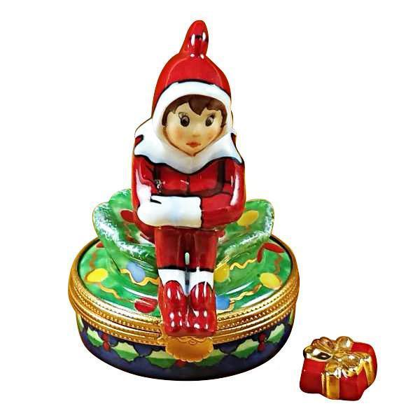Merry Christmas Elf w Package Merry es