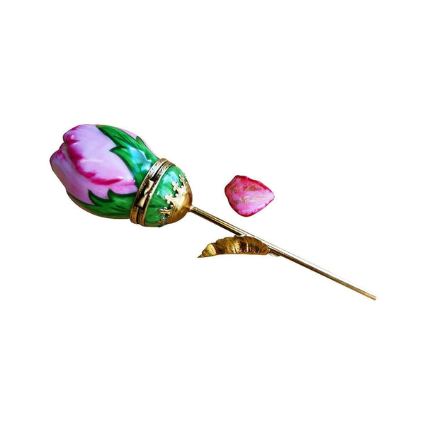 Mothers Day Pink Long Brass Rose with Removable Mother Petal