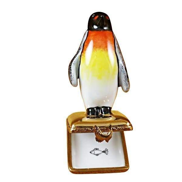 Penguin on Gold limoges box