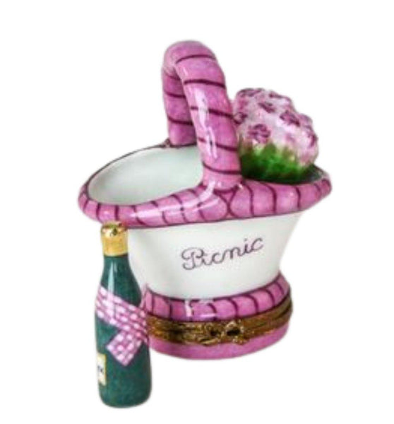 Picnic Basket Flowers Champagne