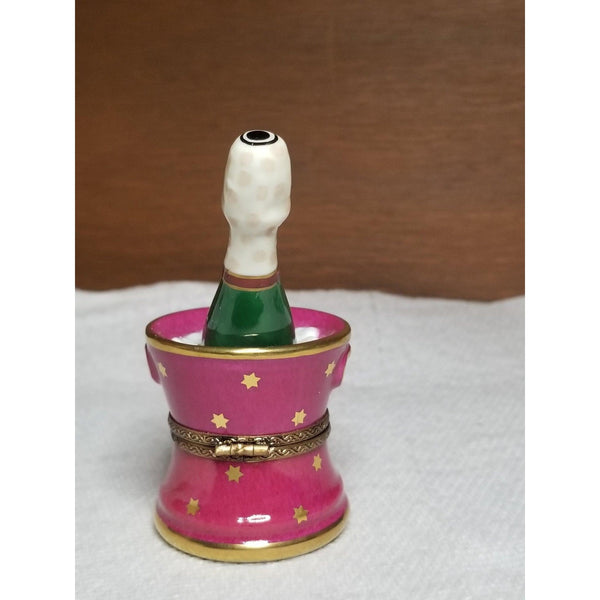 Pink Red Bucket of Brut Champagne on Ice Limoges Box