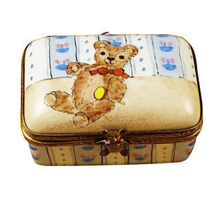 Rectangle with Teddy Bear limoges box