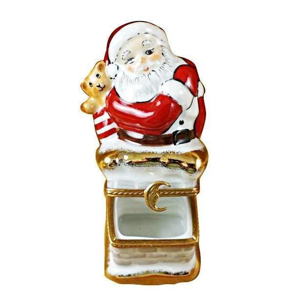 Santa on Chimney limoges box