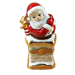 Santa on Chimney limoges box