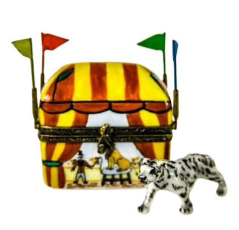 Small Circus Tent w Tiger - EXTREMELY - Limoges Box
