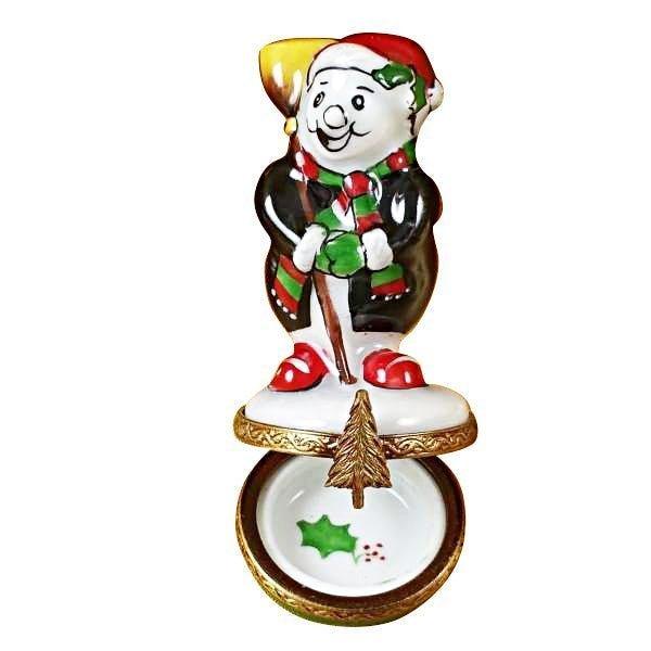Small Laughing Snowman limoges box