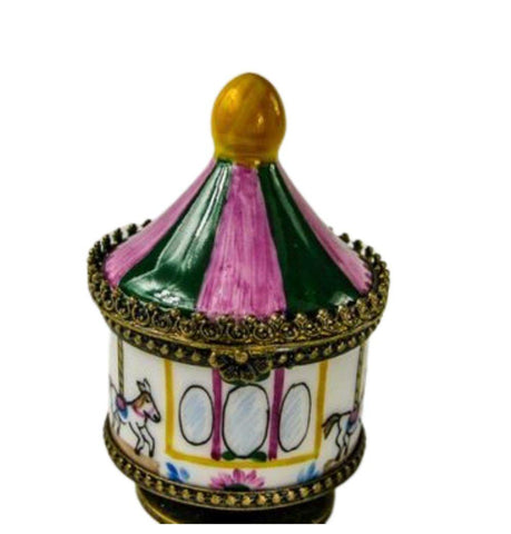 Small Merry Go Round Horses Carnival Carousel - EXTREMELY - Limoges Box