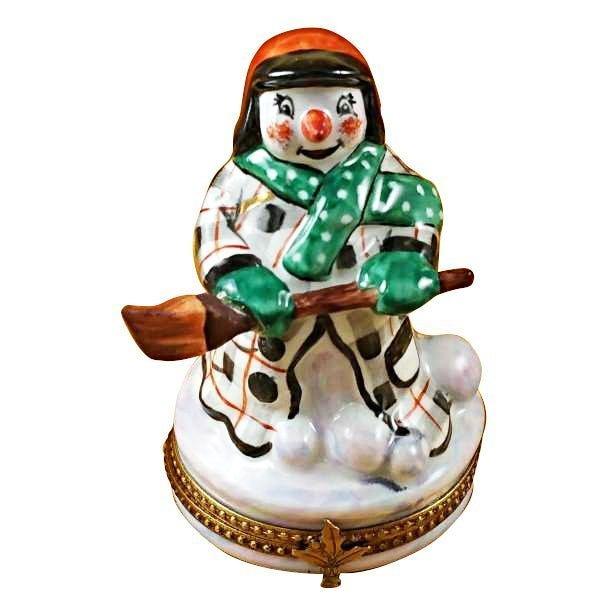 Snowman with Coat limoges box