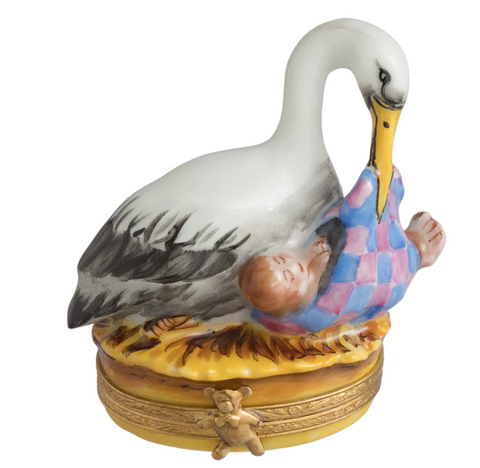 Stork With Baby Limoges Box Limoges Porcelain Box