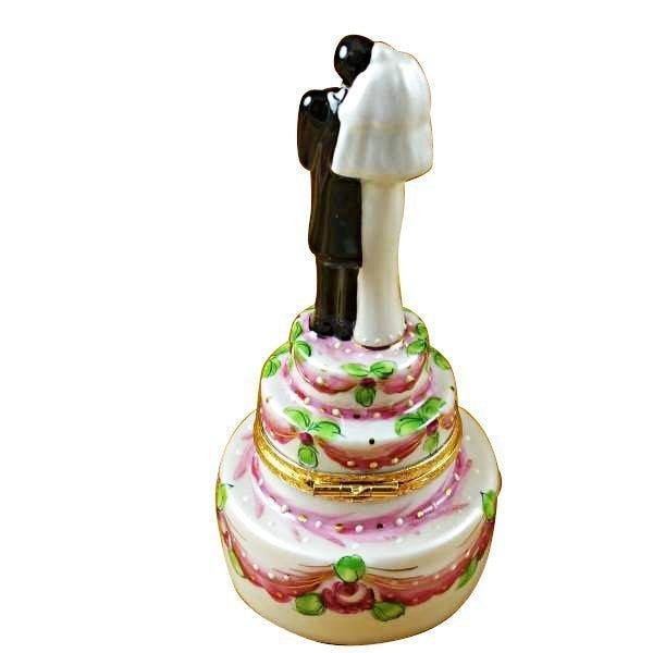 Tall Bride & Groom on Cake limoges box