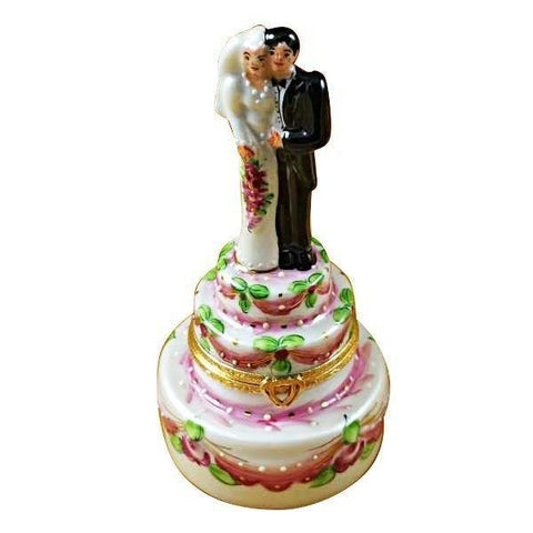 Tall Bride & Groom on Cake limoges box